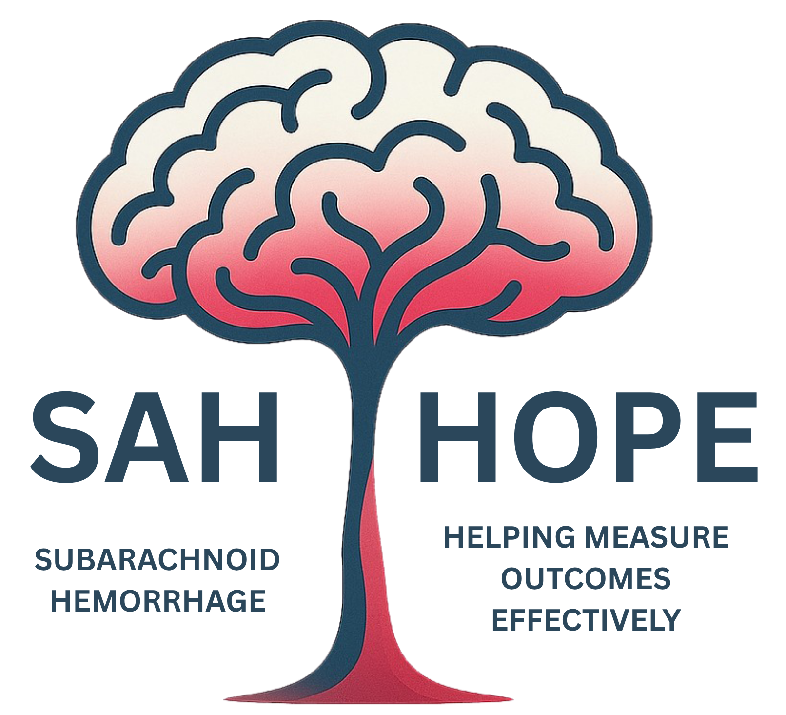 An image displaying the SAH HOPE logo. SAH HOPE stands for Subarachnoid Hemorrhage - Helping Measure Outcomes Effectively.